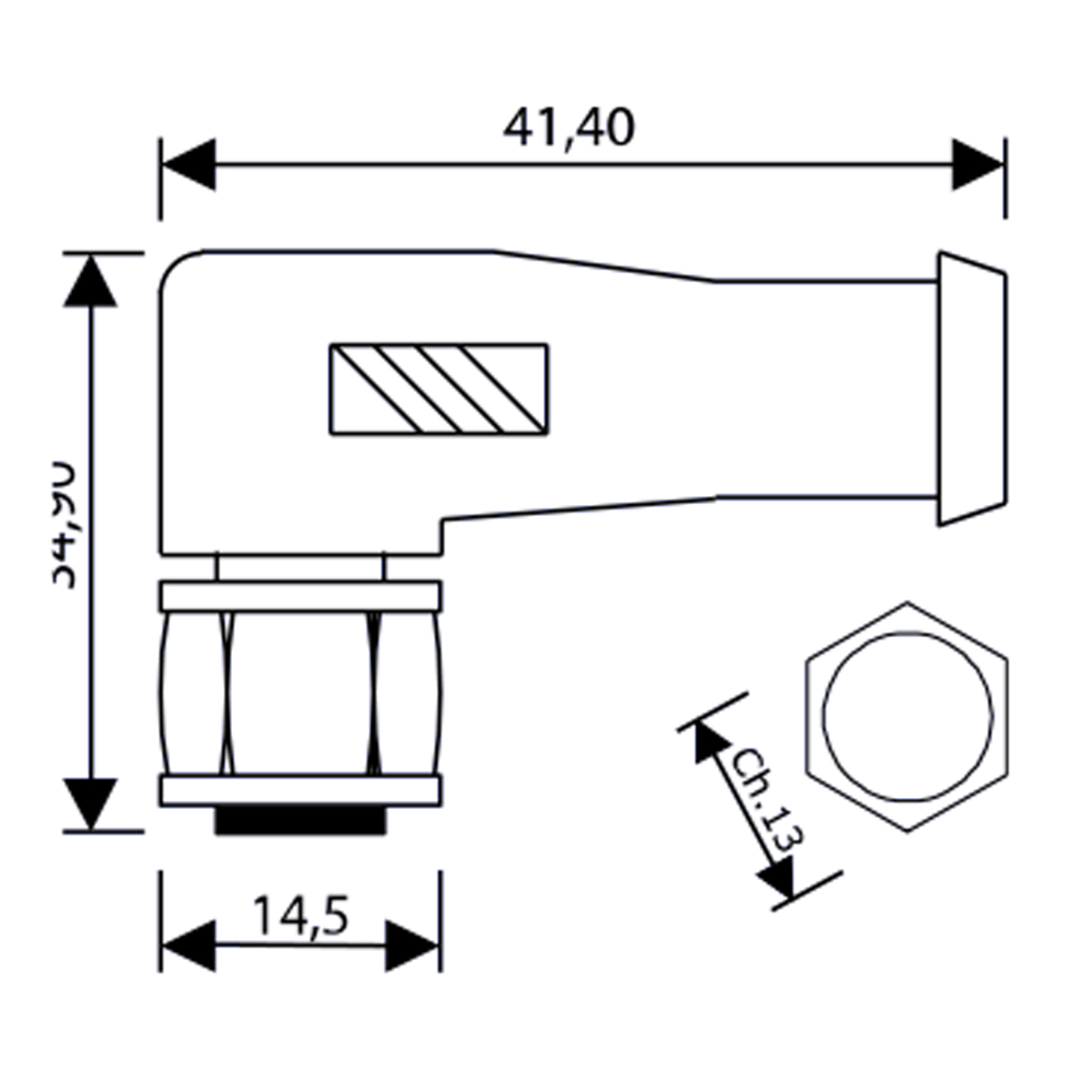 CONNETTORE M12 FEM. 90° 8 PIN CON CAVO PUR NERO